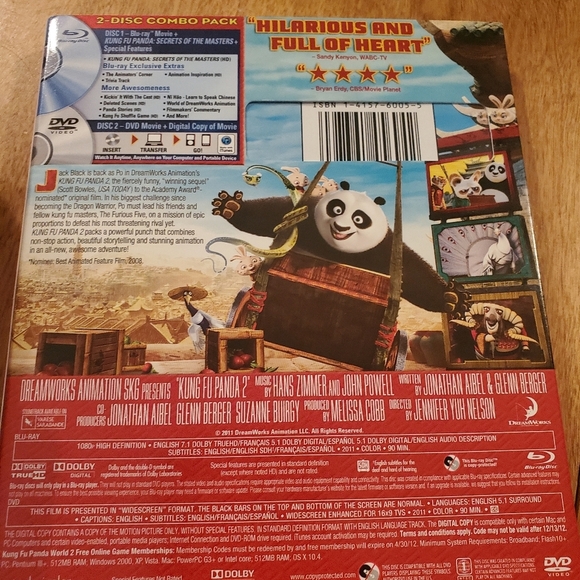 Kung Fu Panda 2 (Blu-ray, 2011)+ DVD +Digital Copy 2 Disc's - Picture 3 of 6